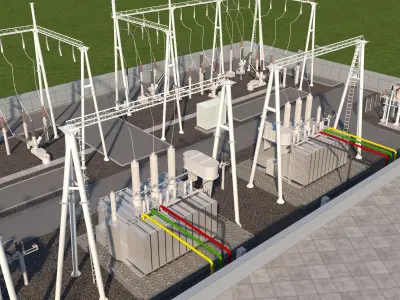 ELECTRICITY SUB STATION 3D model buy