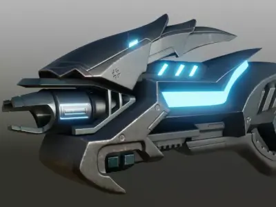 Futuristic Rifle Low-poly 3D model buy