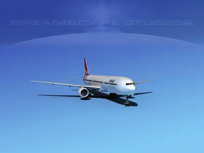 Boeing 777-300 Qantas 3D model