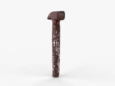 Iron Rust Hammer Tool Scan Low-poly 3D model