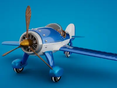 3d Biplane airplane 3D model