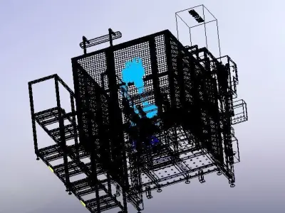 Six axis manipulator processing center 3D model