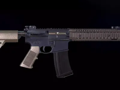 MK18 Rifle Low-poly 3D model