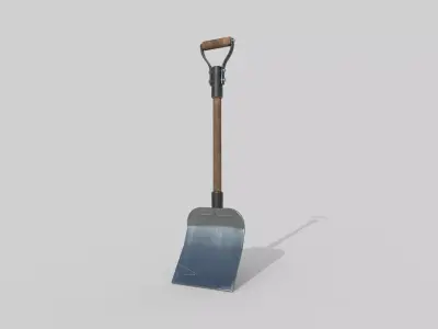 Shovel Low-poly 3D model 13