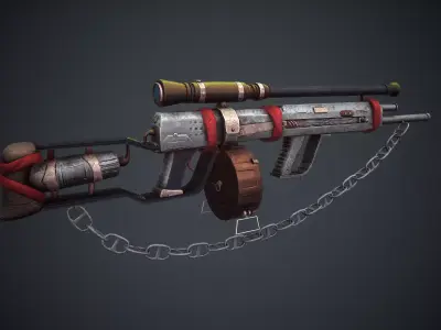 stylized rifle Low-poly 3D model purchase