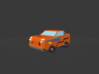 Low Poly Muscle Car Rig Low-poly 3D model
