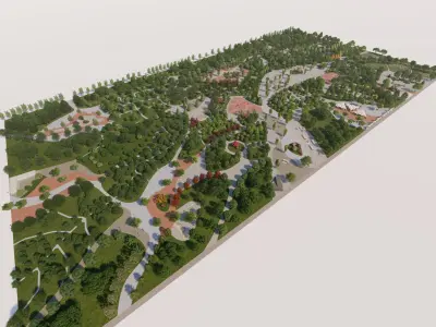 Master park-Regional park project-Private Park Landscape 3D model get