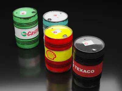 Oil Barrels  Low-poly 3D model purchase