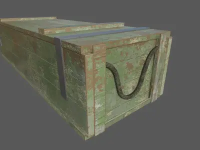 Old military crate  Low-poly 3D model