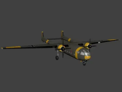 Nord 2501 Noratlas Low-poly 3D model