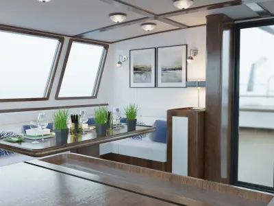 Boat 3d Model L1 Salon and Wheelhouse Design  3D model