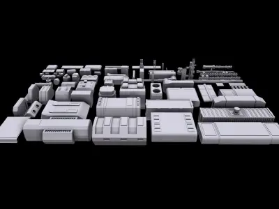 Kitbash Sci-Fi 3D model