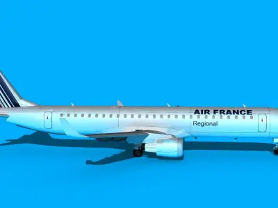 Embraer Emb-190 Air France HOP 3D model