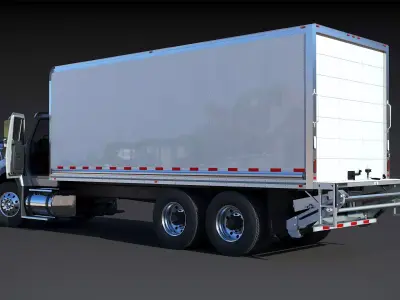 International Workstar 7600 Box truck Low-poly 3D model