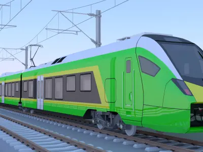 Bridge with Stadler Flirt 3D model