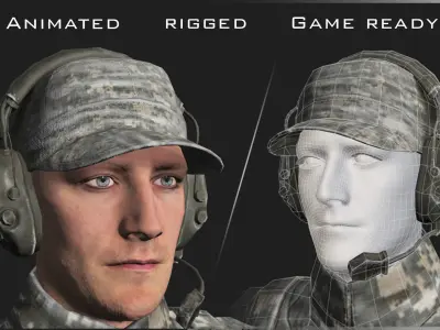 Military Character - Logan Low-poly 3D model