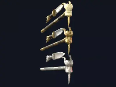 Legionary Rod and Dagger Low-poly 3D model