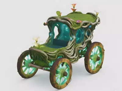 Nature Grace Living Elven Carriage 3D Model Low-poly 3D model