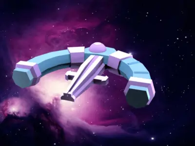 Lowpoly spaceship pack Free low-poly 3D model