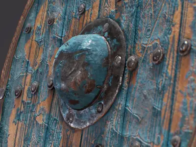 Viking Shield Low-poly 3D model 12