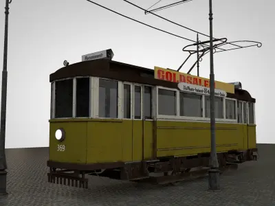 Old Train Low-poly 3D model