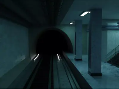 Abandoned Ghost Metro Subway Station In Horror Style 3D model purchase