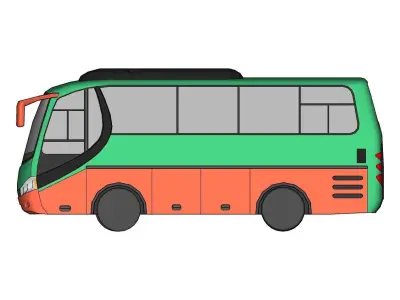 Simple Bus 3D model Transportation asset Low-poly 3D model
