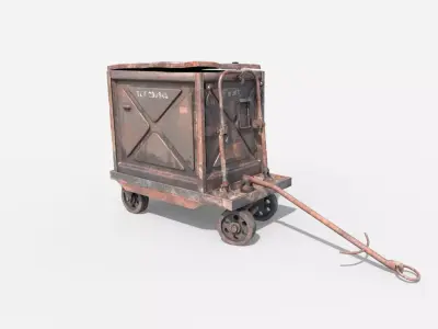 Metal Factory Handcart 3D model