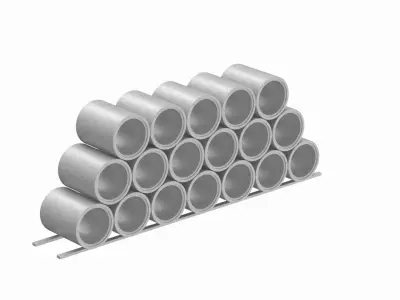 Concrete Pipes Stack 3D model purchase