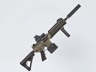 M4 Belt-Fed Support Rifle MW for G8F and G 3D model