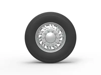 Front custom wheel of semi truck Version 11 Scale 1 to 25 3D print model