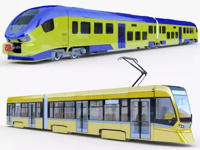 Pesa Link and Stadler tram 3D Model Pack