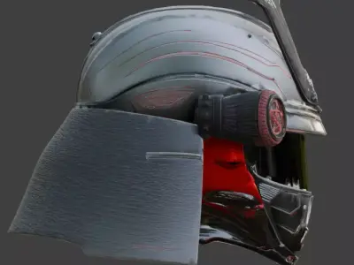 Cyber-Samurai Stealth Kabuto 3D Model Low-poly 3D model