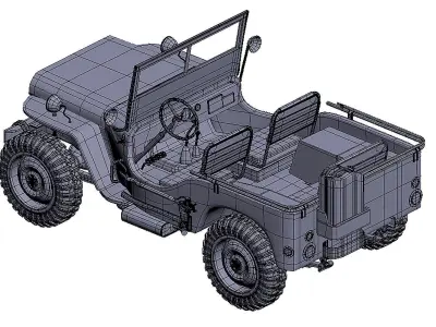 WW2 US Military Vehicle Collection Low-poly 3D model
