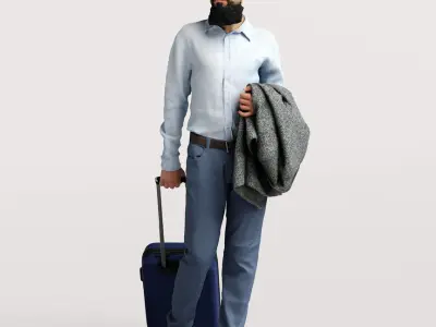Humano Traveling Man with suitcase 2206-10 3D model