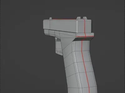 Low Poly GLOCK-17 glock pistol Low-poly 3D model