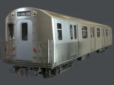 Metro subway train Low-poly 3D model