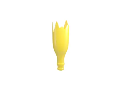 Broken Bottle v1 004 Low-poly 3D model