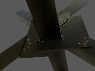 Czech Hedgehog Barricade Low-poly 3D model
