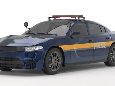 Generic Police Car 01  purchase 3D model
