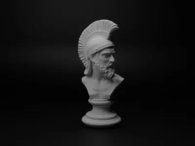 Ancient Greek Hoplite Bust Chess 3D print model buy