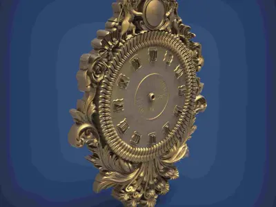 Carved clock for 3D printing and CNC 3D print model 16
