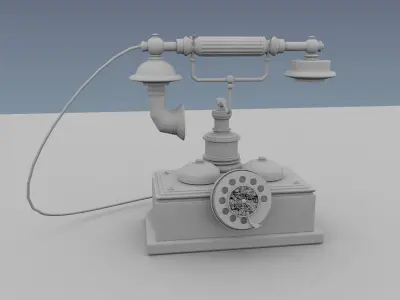 Antiquephone vintage telephone Low-poly 3D model