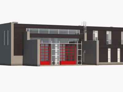 Modern Fire Station Building 3D model