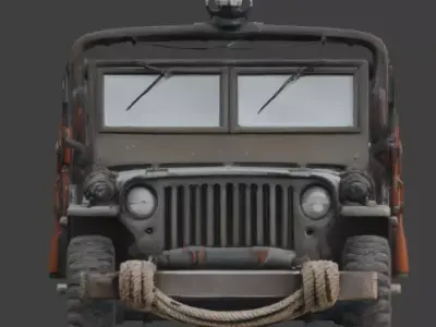 Wasteland Tactical Jeep 3d Low-poly 3D model