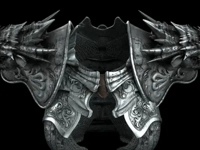 Dragon girl body armor Low-poly 3D model