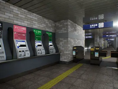 Tokyo Metro Station 02 Low-poly 3D model