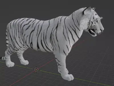 WHITE TIGGER  Low-poly 3D model
