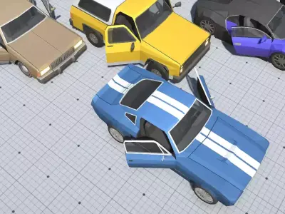 Free Low Poly Cars Pack - Stylized Vehicles for Games Free low-poly 3D model