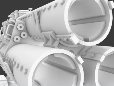 Mark 32 Surface Vessel Torpedo Tubes Low-poly 3D model